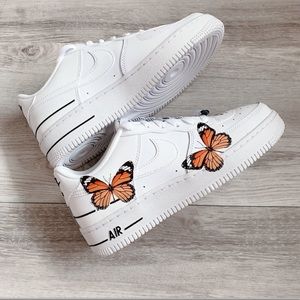 black air forces with butterflies
